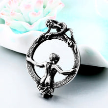 Load image into Gallery viewer, GUNGNEER Stainless Steel Mirror Snake Skull Pendant Necklace Gothic Biker Protection Jewelry