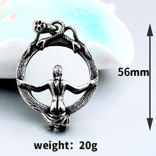 Load image into Gallery viewer, GUNGNEER Stainless Steel Mirror Snake Skull Pendant Necklace Gothic Biker Protection Jewelry