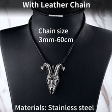 Load image into Gallery viewer, GUNGNEER Stainless Steel Satan Ram Skull Pendant Necklace Demonic Goat Jewelry Gift For Men