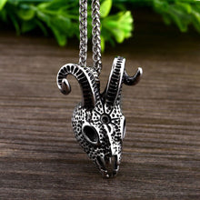 Load image into Gallery viewer, GUNGNEER Stainless Steel Satan Ram Skull Pendant Necklace Demonic Goat Jewelry Gift For Men