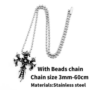 GUNGNEER Christian Cross Pendant Necklace Stainless Steel God Jewelry Outfit For Men Women