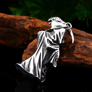 GUNGNEER Gothic Biker Grim Reaper Skull Pendant Charm Necklace Jewelry Accessories Men Women