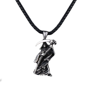 GUNGNEER Gothic Biker Grim Reaper Skull Pendant Charm Necklace Jewelry Accessories Men Women