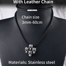 Load image into Gallery viewer, GUNGNEER Stainless Steel Punk Gothic Rock Skull Skeleton Pendant Necklace Jewelry Men Women