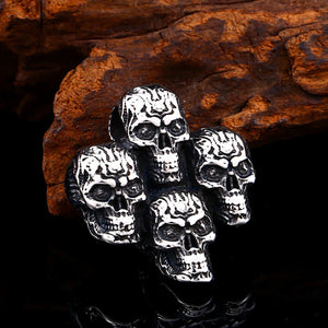 GUNGNEER Stainless Steel Punk Gothic Rock Skull Skeleton Pendant Necklace Jewelry Men Women