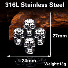 Load image into Gallery viewer, GUNGNEER Stainless Steel Punk Gothic Rock Skull Skeleton Pendant Necklace Jewelry Men Women