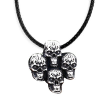 Load image into Gallery viewer, GUNGNEER Stainless Steel Punk Gothic Rock Skull Skeleton Pendant Necklace Jewelry Men Women