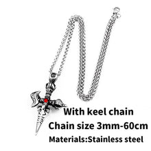 Load image into Gallery viewer, GUNGNEER Stainless Steel Christian Jesus Cross Punk Bracelet Necklace Jesus Jewelry Set