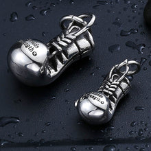 Load image into Gallery viewer, GUNGNEER Shields Strength Boxing Gloves Pendant Necklace Stainless Steel Workout Jewelry Men