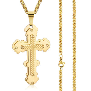 GUNGNEER God Christian Cross Pendant Necklace Christ Jewelry Accessory For Men Women