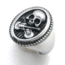Load image into Gallery viewer, GUNGNEER Stainless Steel Skull Band Ring Gothic Skeleton Punk Jewelry Accessories Men Women