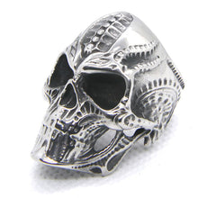Load image into Gallery viewer, GUNGNEER 2 Pcs Fashion Punk Style Big Skull Wrench Biker Ring Stainless Steel Jewelry Set Men
