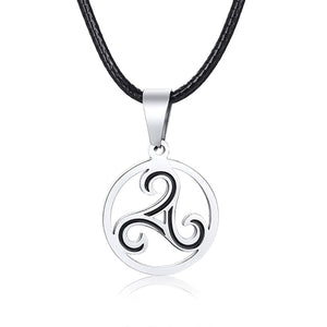 GUNGNEER Celtic Knot Triskele Pendant Necklace with Cross Earrings Stainless Steel Jewelry Set