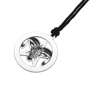 GUNGNEER Stainless Steel Satan Pentagram Baphomet Pendant Necklace Demonic Jewelry For Men