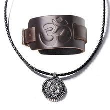 Load image into Gallery viewer, GUNGNEER Om Bracelet Sanskrit Hindu Mandala Lotus Pendant Necklace Jewelry Set For Men Women