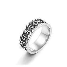 Load image into Gallery viewer, GUNGNEER Stainless Steel Buddhist Mantra Om Ring Mantra Faith Earrings Jewelry Set For Men