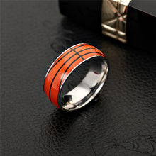 Load image into Gallery viewer, GUNGNEER Multicolor Basketball Ring Stainless Steel Sports Ring Jewelry For Men Boys