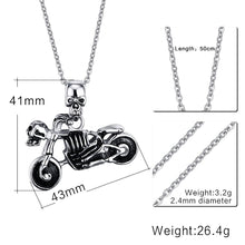 Load image into Gallery viewer, GUNGNEER Eagle Biker Motorcycle Stainless Steel Skull Necklace Ring Jewelry Accessories Set Men
