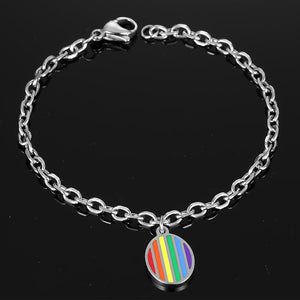 GUNGNEER Lesbian Gay Transgender Bisexual Pride Ring Rainbow Bracelet Jewelry Set