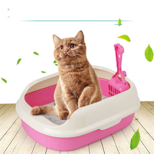 2TRIDENTS Tray Toilet for Cat Dog - Anti-Splash Pet Toilet Bedpan - Ideal for Pet Bathroom, Indoor Excretion (M, Blue)