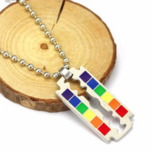 Load image into Gallery viewer, GUNGNEER Rainbow Pride Dog Tag Necklace LGBT Gay Lesbian Jewelry Accessory For Men Women