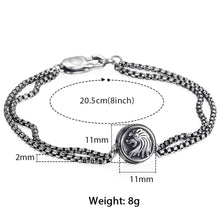 Load image into Gallery viewer, GUNGNEER Stainless Steel Cross Charm Bracelet Box Chain Jesus Jewelry Gift For Men Women
