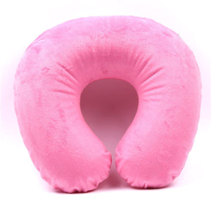 2TRIDENTS U-Shaped Neck Travel Cushion - Sleep Support - Molds Perfectly to Your Neck and Head - Travel Accessories (Pink)