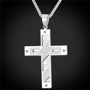 GUNGNEER Christian Necklace Cross Jesus Pendant Jewelry Accessory Gift For Men Women