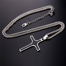 Load image into Gallery viewer, GUNGNEER Christian Necklace Stainless Steel Cross Pendant Chain Jewelry For Men Women