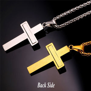 GUNGNEER God Christian Pendant Necklace Jesus Cross Bangle Bracelet Jewelry Set Men Women