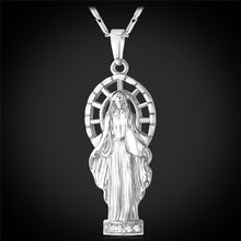 Load image into Gallery viewer, GUNGNEER Religious Mother Virgin Mary Pendant Necklace Stainless Steel Jewelry Men Women