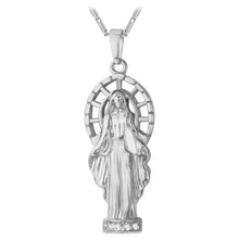 Load image into Gallery viewer, GUNGNEER Religious Mother Virgin Mary Pendant Necklace Stainless Steel Jewelry Men Women