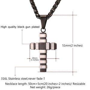 GUNGNEER Stainless Steel Christian Necklace God Cross Jesus Pendant Jewelry For Men Women