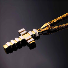 Load image into Gallery viewer, GUNGNEER Stainless Steel Christian Necklace God Cross Jesus Pendant Jewelry For Men Women