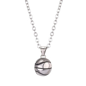 GUNGNEER Hip Hop Basketball Necklace Stainless Steel Sports Jewelry For Boys Girls