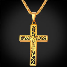 Load image into Gallery viewer, GUNGNEER Christian Necklace Stainless Steel Cross Chain Jewelry Accessory For Men Women