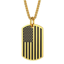 Load image into Gallery viewer, GUNGNEER Men Women US National American Flag Dog Tag Pendant Charm Necklace Stainless Steel