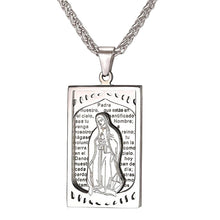Load image into Gallery viewer, GUNGNEER Vintage Square Bible Mother Virgin Mary Pendant Necklace Religious Jewelry Talisman
