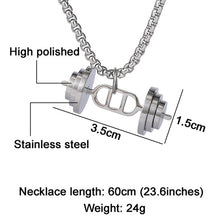 Load image into Gallery viewer, GUNGNEER Stainless Steel Body Gym Barbell Pendant Necklace Fitness Workout Jewelry Men Women