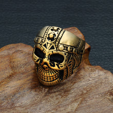 Load image into Gallery viewer, GUNGNEER Vintage Punk Rock Stainless Steel Biker Skeleton Ring Skull Gothic Jewelry Accessories