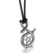 Load image into Gallery viewer, GUNGNEER Wicca Snake Pentagram Star Pentacle Pendant Necklace Cuban Link Bracelet Jewelry Set