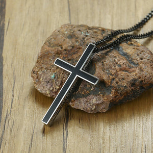 GUNGNEER Cross Necklace Christian Stainless Steel Jewelry Accessory For Men Women