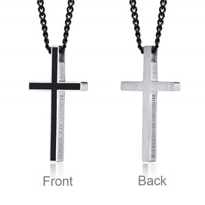 GUNGNEER Cross Necklace Christian Stainless Steel Jewelry Accessory For Men Women