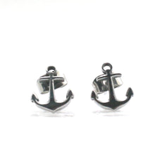 Load image into Gallery viewer, GUNGNEER Stainless Steel US Navy Anchor Ring Anchor Stud Earrings Jewelry Combo