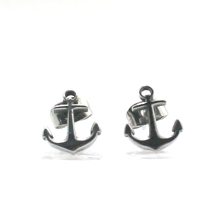 GUNGNEER Stainless Steel US Navy Anchor Ring Anchor Stud Earrings Jewelry Combo