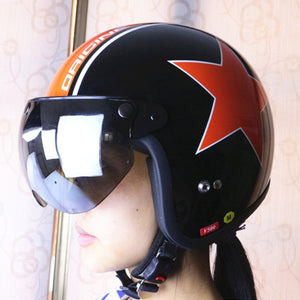 2TRIDENTS Universal Windproof 3-Snap Motorcycle Helmet With Flip Up Visor Wind Shield - Safety Helmet and Hearing Protection System