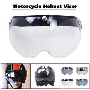 2TRIDENTS Universal Windproof 3-Snap Motorcycle Helmet With Flip Up Visor Wind Shield - Safety Helmet and Hearing Protection System (Clear)
