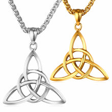 Load image into Gallery viewer, ENXICO Triquetra The Celtic Trinity Knot Pendant Necklace ? 316L Stainless Steel ? Irish Celtic Jewelry (Gold)
