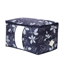 Load image into Gallery viewer, 2TRIDENTS Flowers Printed Quilts Storage Bag Closet, Shelves for Clothes, Pillow, Blankets (Blue, XL)