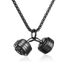 Load image into Gallery viewer, GUNGNEER Dumbbell Pendant Necklace Stainless Steel Sport Gym Fitness Barbell Jewelry Men Women